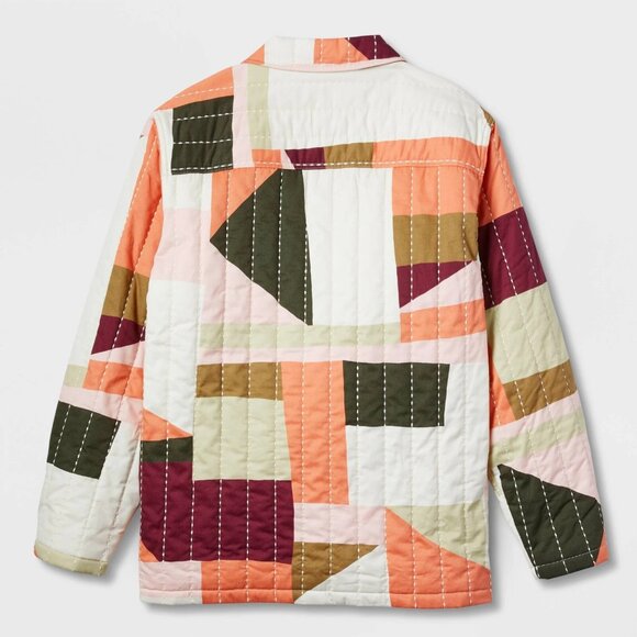 Gee's Bend x TGT Jackets & Blazers - Large - Womens Button-Down Quilted Jacket - Multicolor Patchwork Pattern